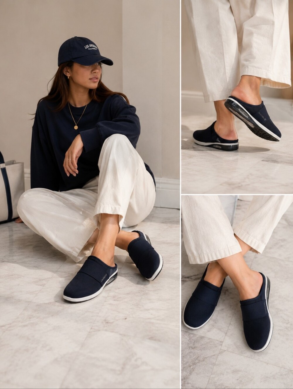 Navy Slip-On Casual Sneakers